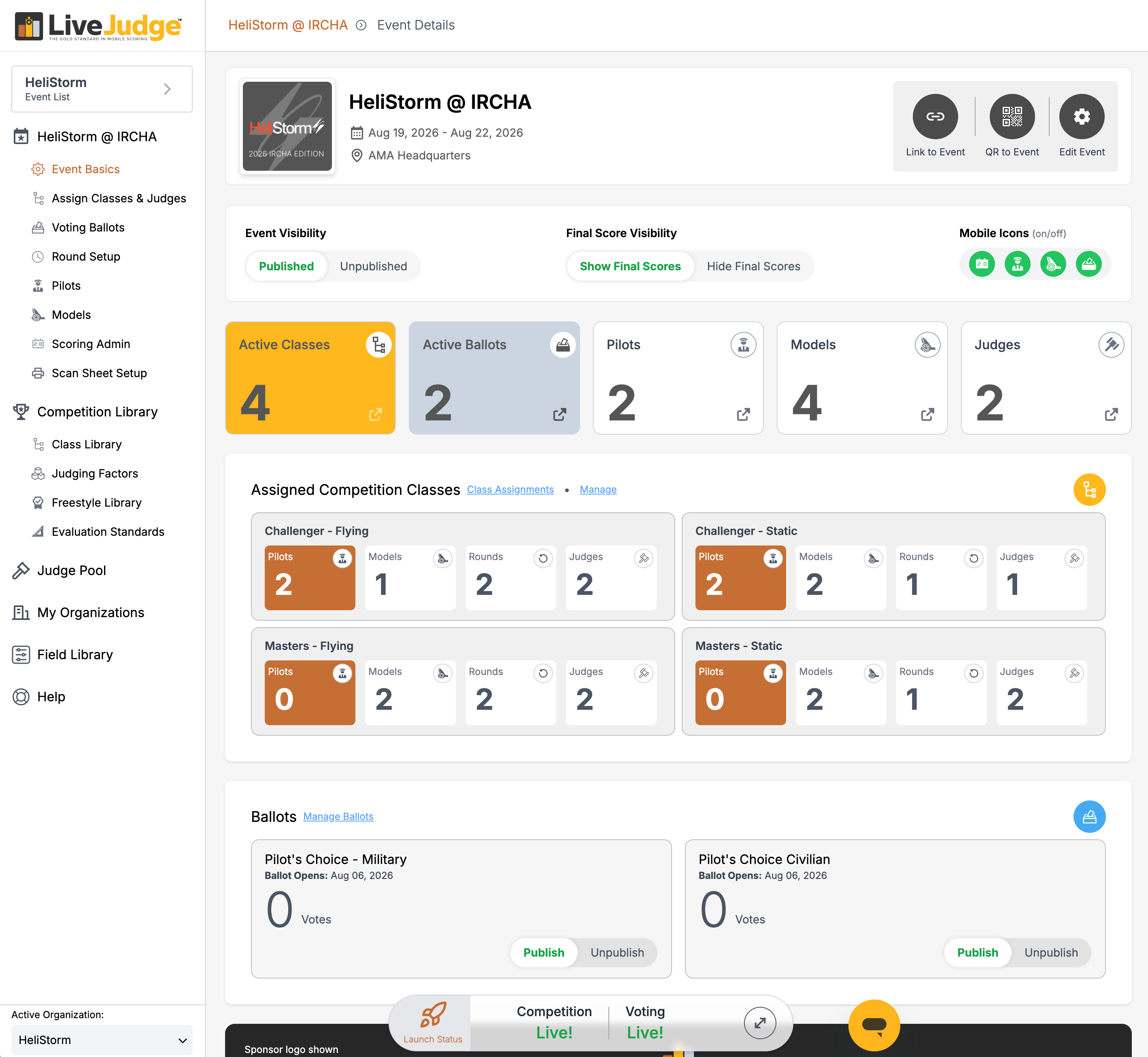 The dashboard is your event cockpit